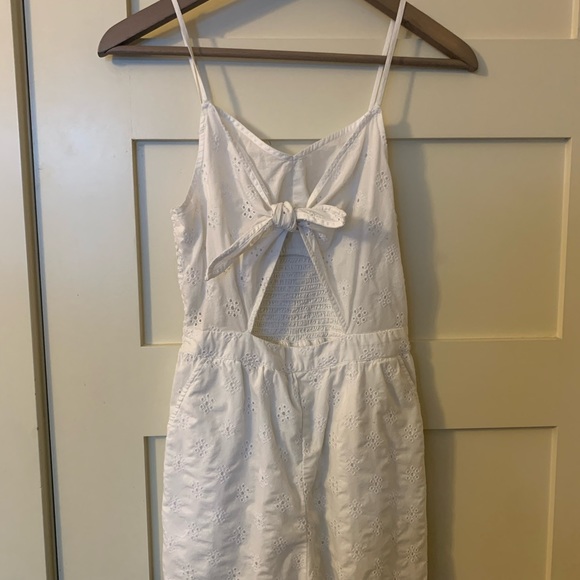 White Front-Tie Romper - Picture 2 of 4